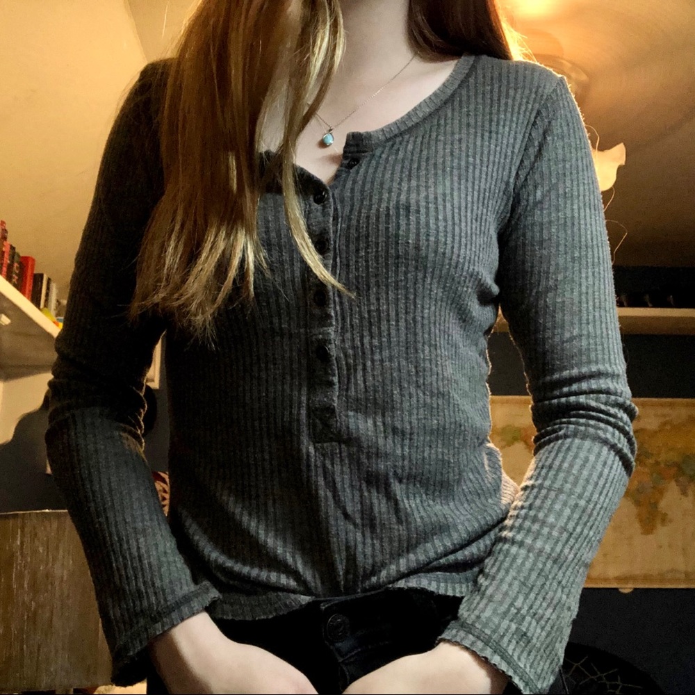 Dark Grey Button Up